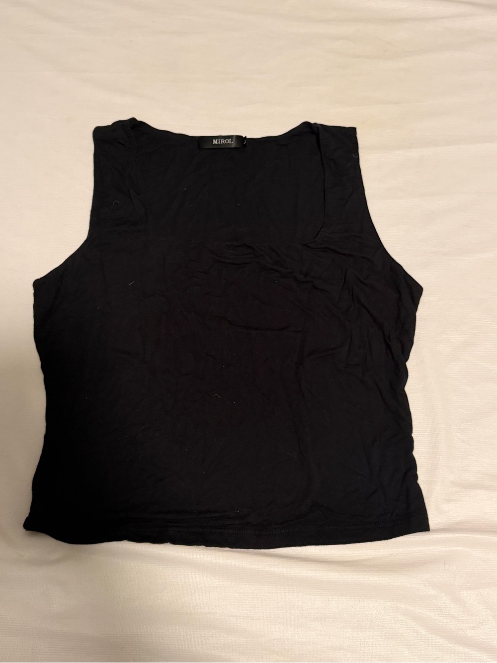 Black Sleeveless Double-Lined Women's Cropped Top